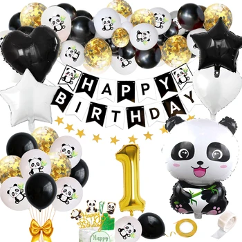 1-9 Årige Pige Fødselsdag Ballon Indretning Panda-Års Fødselsdag Part Dekorationer Børn Dreng Baby Brusebad Køn Afsløre Forsyninger Panda Balloner