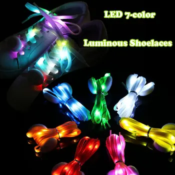 1 Par LED Lysende Snørebånd Halloween Farverige Glødende Sport Shoe Lace Flash Lys, Fladskærms Sneaker Lærred Sko Streng Part Indretning