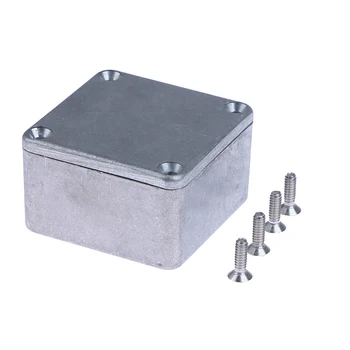 1 STK Sølv 5*5*3cm Aluminium Kabinet Elektronisk Trykstøbt Stompbox-Projektet Boks 1590LB