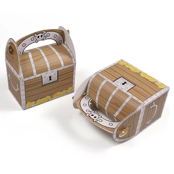 10/20pcs Håndtere Papir Pirates Caribbean Candy Box DIY Skat gaveæske Kid Emballage Fødselsdag Bryllup Halloween Udsmykning