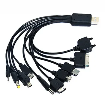 10 in1 Multifunktionelle USB-dataoverførsel Kabel til iPod, Motorola, Nokia, Samsung, LG, Sony Ericsson Consumer Electronics Data Kabler