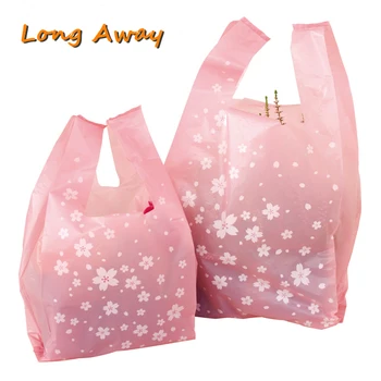 100 Stk Sakura Cherry Blomst Disponibel Vest Opbevaring Af Fødevarer Seal Bag Saver Wrap Plastikposer Holde Sig Frisk Op Med Hjem