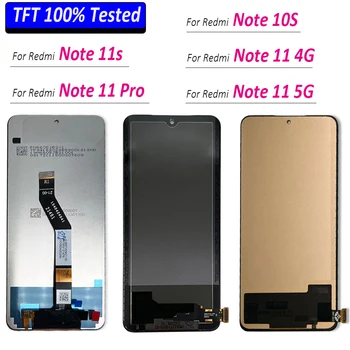 100% Testet TFT For Xiaomi Redmi Bemærk 10S / 11 5G 4G / 11 Pro / 11S LCD-Display Panel Touch Skærm Digitizer Assembly Uden Ramme