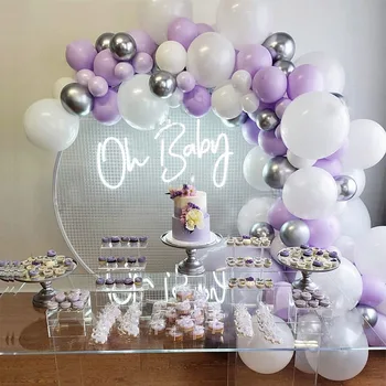 100Pcs Pastel Ballon Guirlande-Arch Kit Lilla Balloner Fødselsdag, Bryllup Brude Baby Shower, Jubilæum Fest Dekoration af Forbrugsstoffer