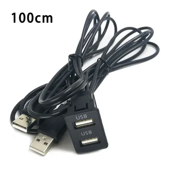 100cm Automotive Dashboard Flush Mount AUX USB-Port Panel Dual USB Ekspansion Adapter Kabel Til Cykel Marine Motor forlængerkabel