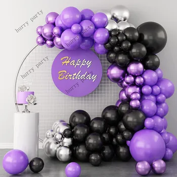 102pcs Lilla Ballon Arch Kit Sort Ballon Guirlande-Til Legetøj, Kid Party Første Fødselsdag Dekoration Luft Helium Globos
