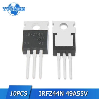10stk IRFZ44N MOSFET Transistorer Kit 49A 55V TIL-220 Power MOS IRFZ44NPBF N-Kanal Elektronisk Komponent to220 huse Transistor sæt