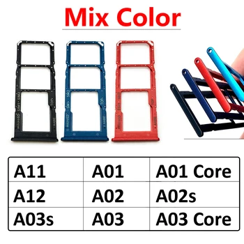 10stk Originale Dual SIM-Kort Slot til SD-Kortet Magasin Holder Adapter Til Samsung Galaxy A01 A11 A12 A02 A02s A03s A03 Core Mix Farve