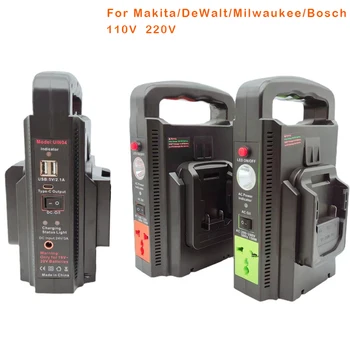 110V 220V Udendørs Mobile Lithium Batteri Inverter 2-Kanal Power Inverter 150W Til Makita/DeWalt/Milwaukee/Bosch 18v Batteri