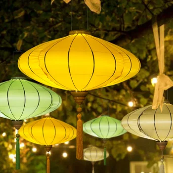 12/14inch Gammel Kinesisk Stil Retro Silke Klud Vietnam Palace Lanterne Vandtæt Midt på Efteråret Bryllup Festival Indretning Lanterner