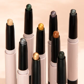 12 Farver Highlighter Eyeshadow Pencil Vandtæt Glitter Mat Nude Øjenskygge Makeup Pigment Kosmetik Hvid Eyeliner Pen