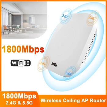 1800Mbps Wifi6 Router 2,4 G & 5,8 G Wirless Loft AP Router WiFi Signal Range Extender med Gigabilt LAN-Port Kvæle 48V POE