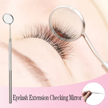 1Pc Eyelash Extension Podning Kontrol Spejl, Rustfrit Stål Håndtag Mundtlig Tænder Pleje Øjenvipper for Makeup Værktøjer Og Tilbehør