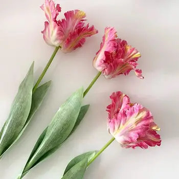 1Pc Temmelig Simulering Blomst Ikke-fading DIY Kunstig Blomst 3D-Papegøje Tulip Falske Blomster Dekoration