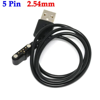 1stk 5 pin USB 2,54 mm Pogo Magnet Kabel for Kids Smart Ur Opladning opladerkabel til A20 A20S TD05 V6G Magnetisk Oplader