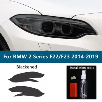 2 Pc ' er Til BMW 2-Serie F22 F23 2014-2019 bilforlygte Nuance Sort Beskyttende Folie Beskyttelse Gennemsigtige TPU Mærkat Tilbehør