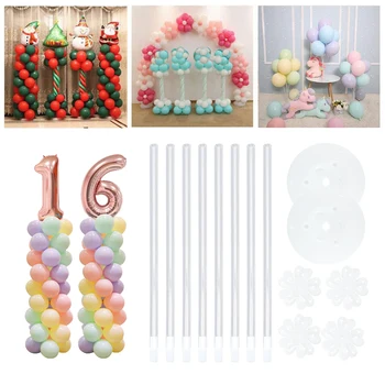 2 Sæt Klare Ballon Kolonne Stå Arch Balloner Holder Centerpieces til Bryllup Dekoration Fødselsdag, Baby Shower Fest Forsyninger