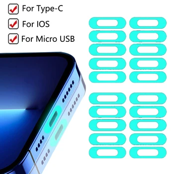 20/10/5PCS Telefonen, Tablet-Opladning Port Lysende Beskyttende Film Til IOS Type-C Mikro-USB-Universal Protector Fluorescerende Klistermærker