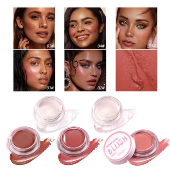 2023 Nye Blush Makeup Palette Mineral Pulver Røde Khmerer Varig Naturlig Creme Cheek Tint Orange Fersken Pink Blush Kvinder Kosmetiske