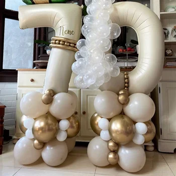 24pcs/set Cremet Ballon Tower med Cremet Antal Ballon for 30 40 50 Happy Birthday Party Supply Børn DIY Part Dekorationer