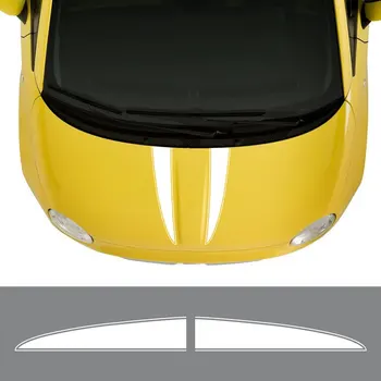 2stk Bil Hætte Bonnet Klistermærker Til Fiat 500 Abarth Auto DIY Striber Styling Dekoration Tuning Bil Tilbehør Vinyl Decals