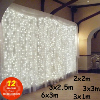 3x1/3x3/2x2m LED Icicle String Lys Jul kulørte Lamper Garland Udendørs Hjem Til Bryllup/Party/Forhæng/Have Dekoration