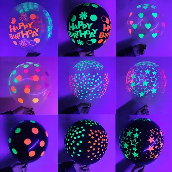5/10/25PCS Neon Glød Stjerner, Balloner Glød i UV-Lys, Fluorescerende Latex Balloner Fødselsdag, Bryllup Blacklight Tema Part Decors