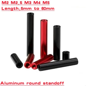 5-10stk/masse M2 M2.5 M3 M4 M5 Rød sort blå runde aluminium standoff Kolonne stænger Runde Aluminium Spacer for RC multirotors