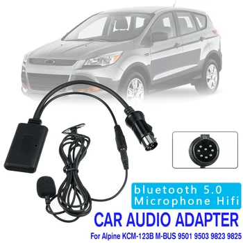 5-12V 8Pin Oprindelige Aux Audio Bluetooth-HIFI Kabel-Adapter Mikrofon HD Audio Transmission For Alpine KCM-123B M-BUS