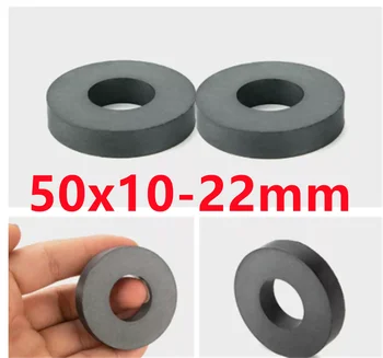 5PCS/MASSE Ring Ferrit Magnet 50x10 mm, Hul 22 mm Permanent Magnet 50 mm x 10 mm, Sort, Rund Højttaler Keramisk Magnet 50*10 50-22x10