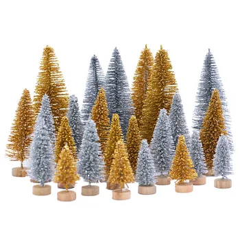5Pcs 5-16cm Sisal Fibre Mini juletræ Sne, Frost Fyrretræ DIY Håndværk julefrokost Bord Dekoration julepynt
