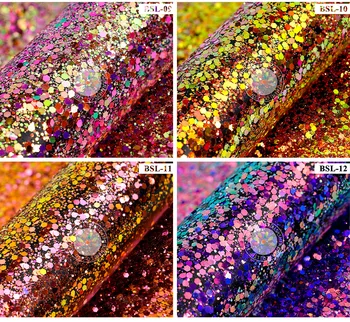5g/Taske Holografiske Laser Nail Art Glitter Flager Mix-Sekskant, Negle Dekoration Løs Reflekterende Havfrue Chunky Negle Pailletter Powde