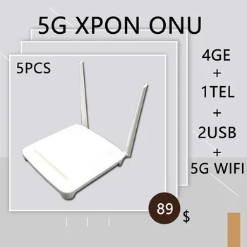 5pcs F670L 5G XPON ONU GPON/EPON ONT Router 4GE+1TEL+2USB Dual Band 5G Wifi Anden Side Uden Strøm Gratis Fragt