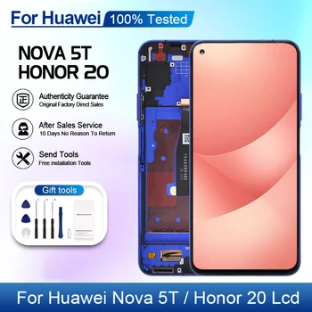 6.26 Tommer For Huawei Nova 5T Skærm Touch screen Panel Digitizer YAL-L61D Samling Til Ære 20 LCD-Med Stel Gratis Fragt