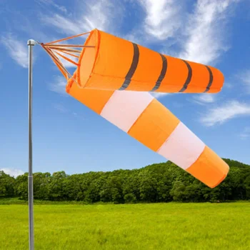 60/80/100CM Reflekterende Vindpose Orange+Hvid Lufthavn Vindpose Rip-Stop Polyester Vind-Måling Sok Taske Vejrhane vindroret