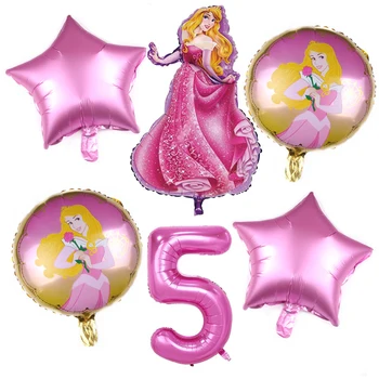 6stk Aurora Belle, Snehvide Seks Prinsesse Folie Balloner Sæt Baby Shower, Fødselsdag Part Dekorationer Børn Helium Bolde, Legetøj Levering