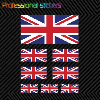 8 Stk Assorterede Forenede Kongerige British Mærkat Flag Sat Die Cut Decal Union Jack Klistermærker til Bil, RV, Bærbare computere, Motorcykler