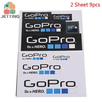 9 Stk Gopro Kamera Mærkat Mærkat-Ikonet Logo Klistermærker Decal Sæt GoPro Hero Sport Hjelm Klistermærker Udsmykning Sort Hvid Stickers