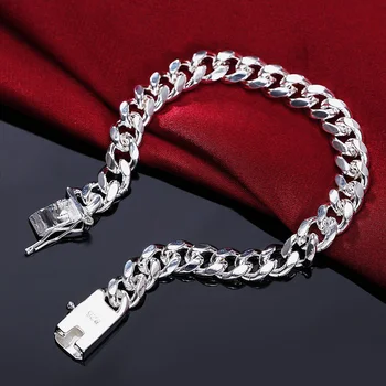 925 Sterling Sølv Udsøgt Solid Kæde Armbånd Mode Charme Kvinder Mænd Solid Bryllup Søde Simple Modeller Smykker