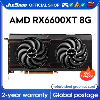 AMD RX 6600XT 8GB Gaming Grafikkort GDDR6 2048 GPU 128-bit JIESHUO RX6600XT 8G Desktop-Computer Veo Kontor Minedrift KAS OSV RVN