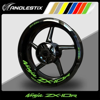 AnoleStix Reflekterende Motorcykel Hjul Mærkat Hub Decal Rim Stribe Tape For Kawasaki ZX-10R ZX-10R 2019 2020 2021 2022 2023