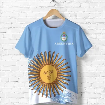 Argentina National Emblem Flag 3D-Print Sommeren Kids T-Shirt Afslappet O-Neck T-Shirt i Overstørrelse Pullover Mode børnetøj