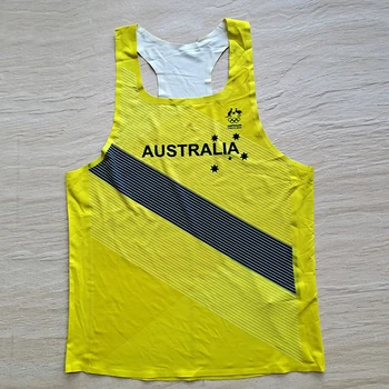 Australiens Landshold Man Hurtigt Kører Net Åndbar Vest Marathon Professionel Atlet, Spor, Felt Singlet Tilpasses
