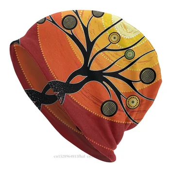 Australsk Aboriginal Kunst, Mode Hatte Varm Orange Bonnet Høj Kvalitet Skullies Beanies Caps