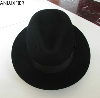 B-1540 Voksen Fedora Uld Hat Australske Fedora Mode Unisex Sort Homburg Panama Jazz Hat Mænd Panama Fedora Sorte Hatte