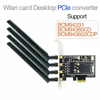 BCM94331 BCM94360CD BCM94360CS WLAN-kortet til skrivebordet PCI-E PCIe port til PCI Express 1X 16X converter adapter til Apple WIFI-kort