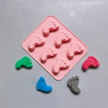 Baby Foot Print Silikone Formen Fodaftryk Formet Chokolade Mould Ice Cube Cookie Kage Dekoration Værktøjer, Der Gør Sæbe Fødder