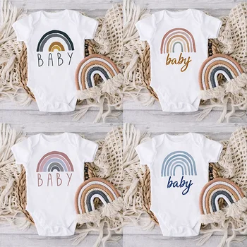 Baby Tøj Rainbow Baby Udskrive Tøj Baby Sommer Rompers Spædbarn Body Kortærmet Baby Buksetrold Buksedragt Baby, Dreng, Pige Tøj