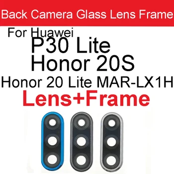 Bageste Kamera Glas Til Huawei P30 Lite Tilbage Linse Glas+Kamera Frame Cover Til Ære 20S 20 Lite RU MAR-LX1H Kamera Linse Dele