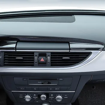 Bil Styling, Farve Carbon Fiber-Center Konsol Navigationspanelet Dække Trim For Audi A6 C7 A7 Interiør Auto Tilbehør
